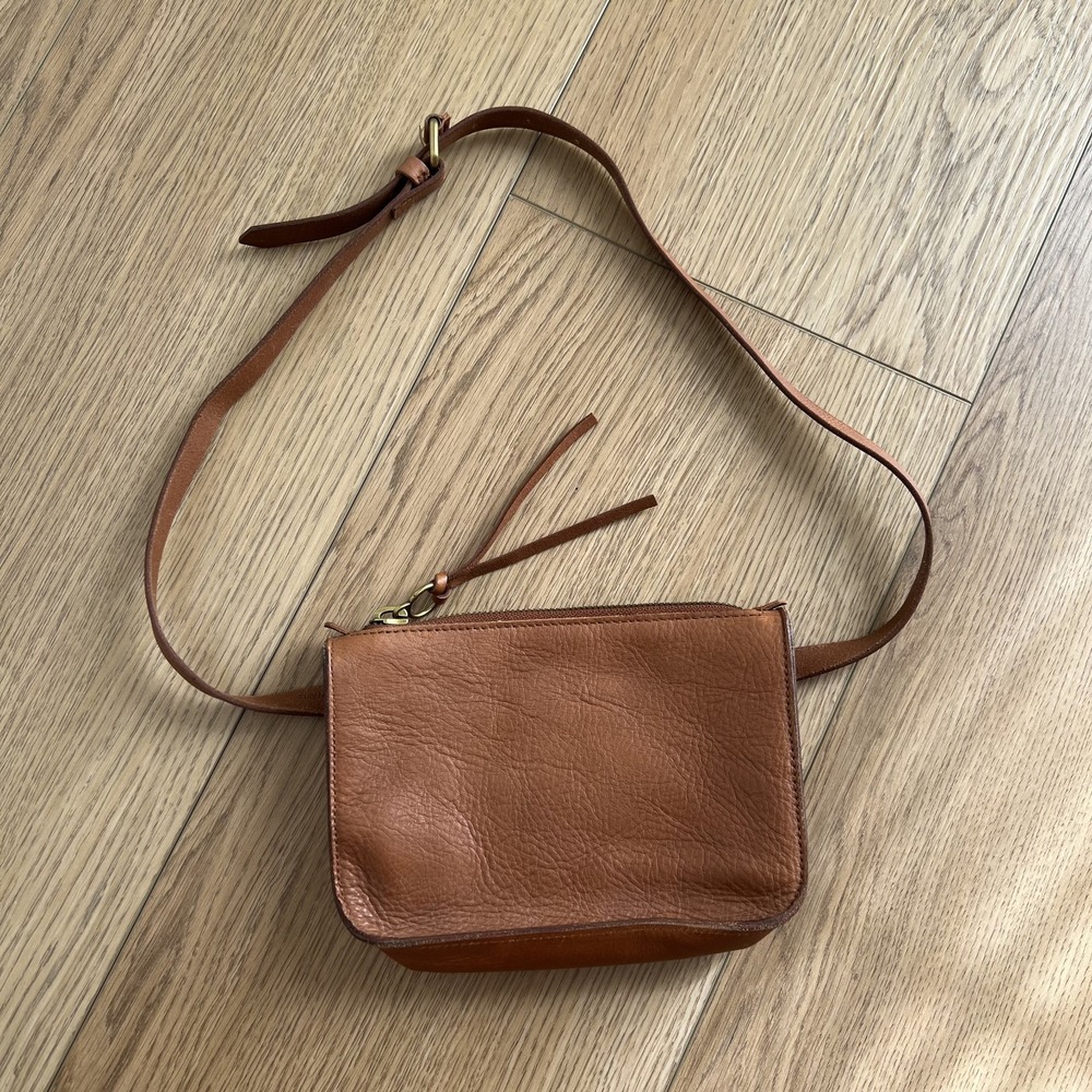 Madewell The Simple Pouch Belt Bag English Saddle Brown Genuine Leather